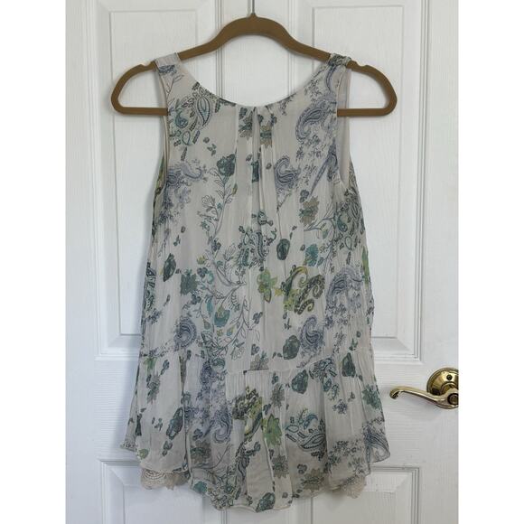 Via Signoria Silk Lace Floral Sleeveless Top Size Small Italy Fairycore Boho Y2K - Picture 2 of 6